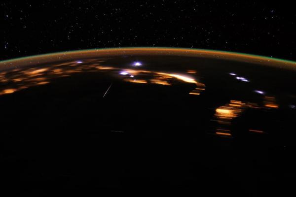 Earth and a Lyrid Meteor